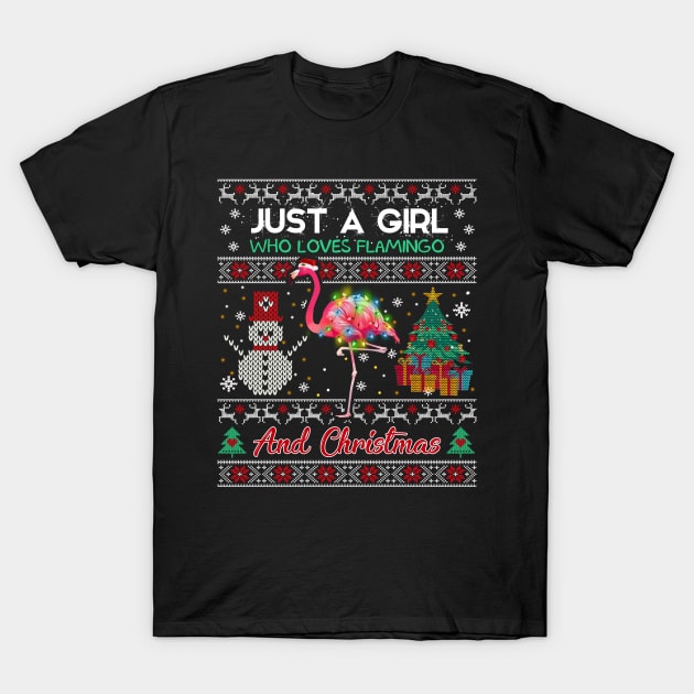 Just a girl who loves flamingo and christmas T-Shirt by TeeAaron